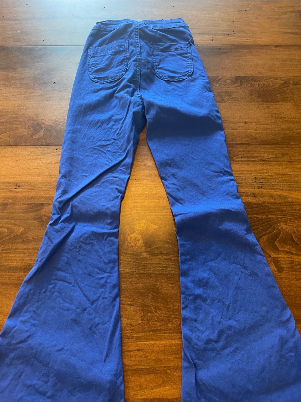 Women's Blue High-Rise Flared Pants - Picture 2 of 3